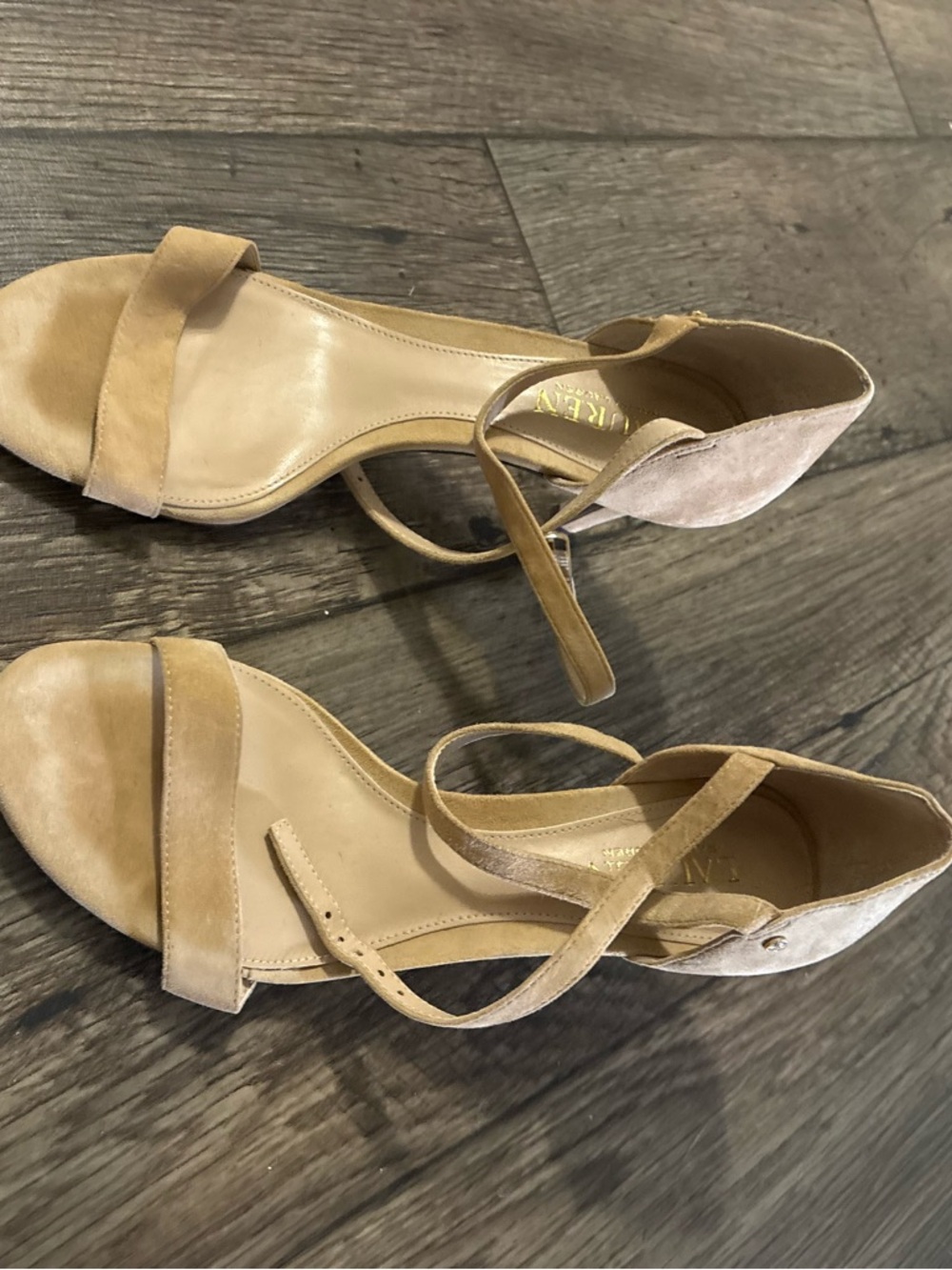 Lauren Ralph Lauren Tan Suede Ankle-Strap Heels